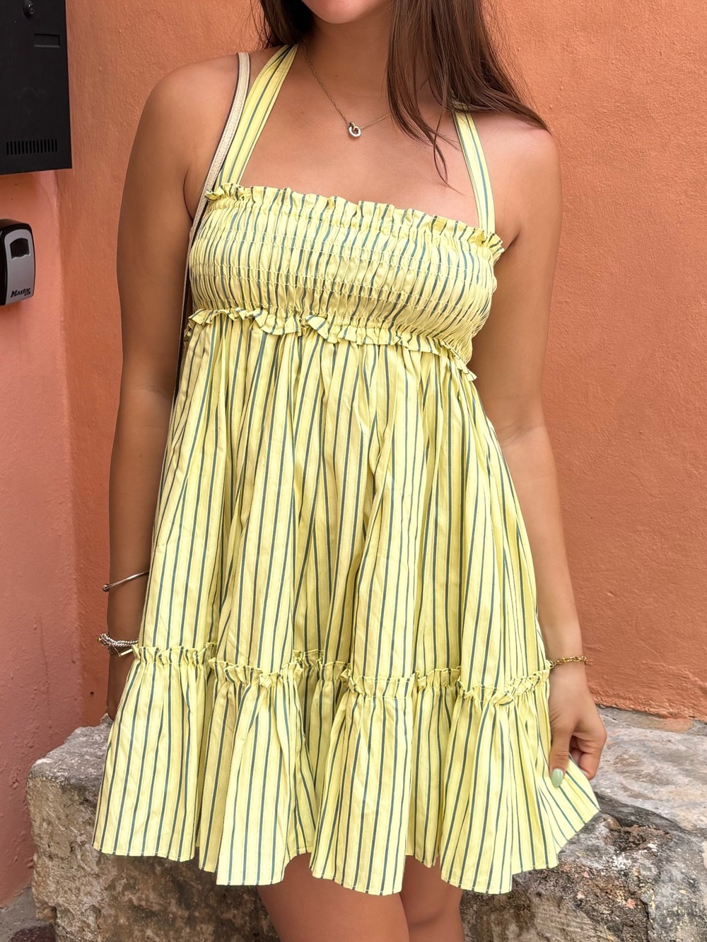 Yellow Striped Sundress - Women